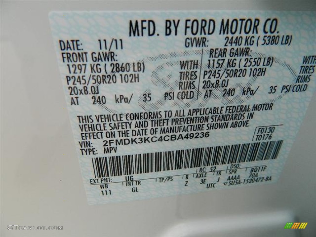 2012 Edge Limited - White Platinum Metallic Tri-Coat / Medium Light Stone photo #15