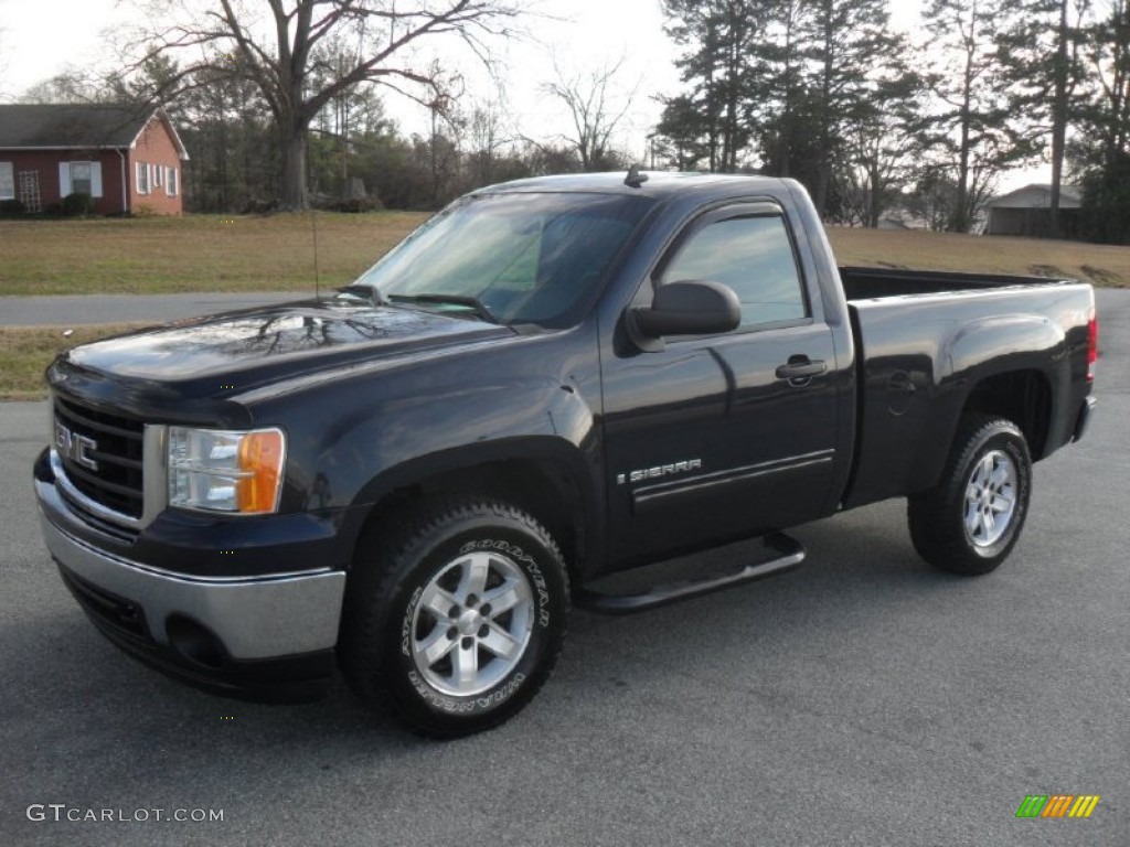 2007 Sierra 1500 SLE Regular Cab - Deep Blue Metallic / Ebony Black photo #1