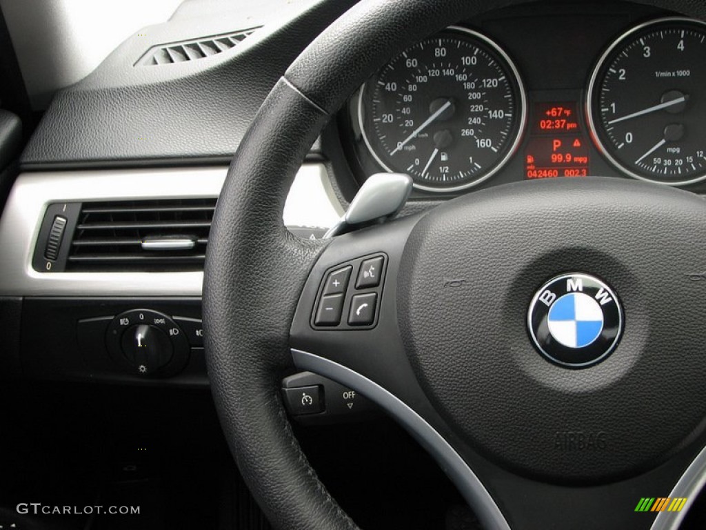 2008 BMW 3 Series 328i Sedan Black Steering Wheel Photo #58156604