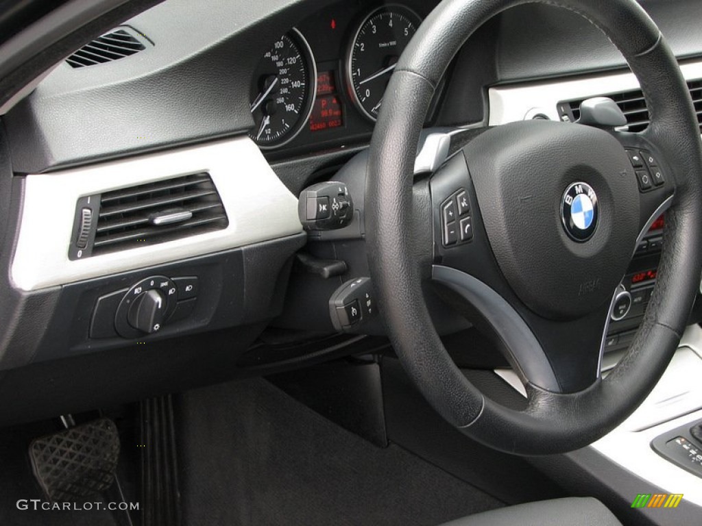 2008 BMW 3 Series 328i Sedan Black Steering Wheel Photo #58156676