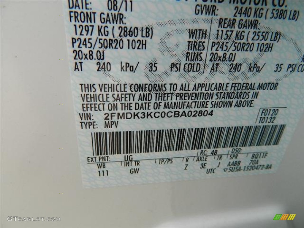 2012 Edge Limited - White Platinum Metallic Tri-Coat / Charcoal Black photo #15