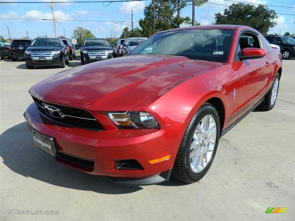 2012 Mustang V6 Premium Coupe - Red Candy Metallic / Charcoal Black photo #2