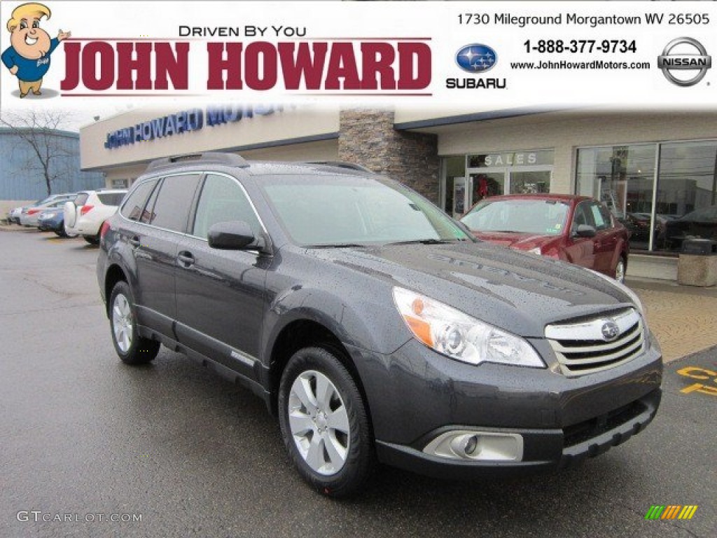 2012 Outback 2.5i Premium - Graphite Gray Metallic / Off Black photo #1