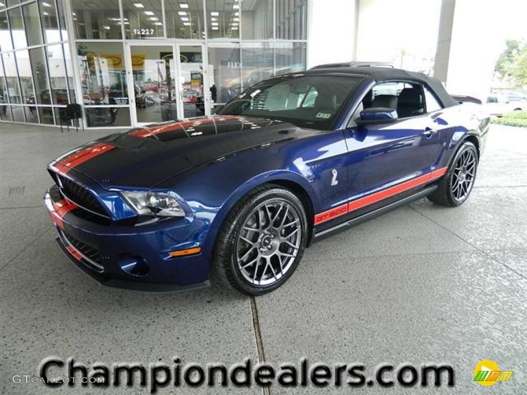 2012 Mustang Shelby GT500 SVT Performance Package Convertible - Kona Blue Metallic / Charcoal Black/Red photo #1