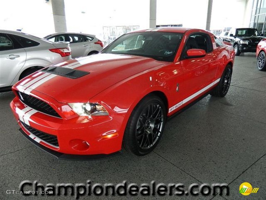 2012 Mustang Shelby GT500 SVT Performance Package Coupe - Race Red / Charcoal Black/White photo #1