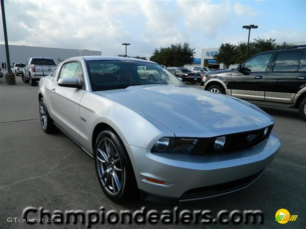 2012 Mustang GT Premium Coupe - Ingot Silver Metallic / Brick Red/Cashmere photo #1