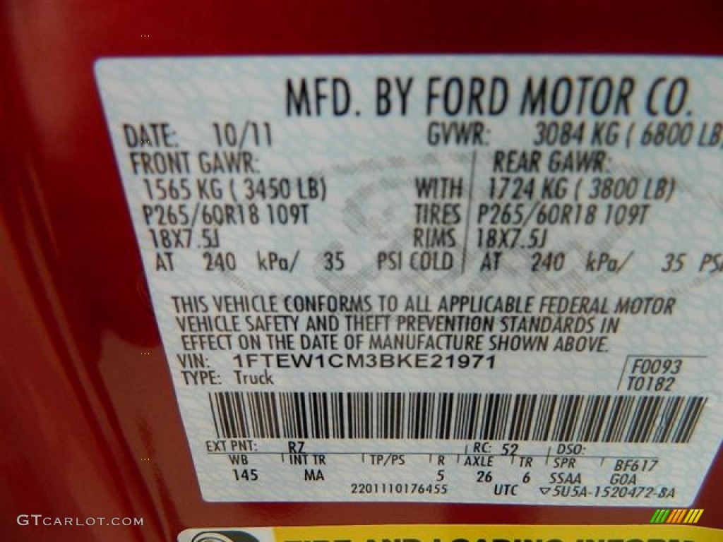 2011 F150 XLT SuperCrew - Red Candy Metallic / Pale Adobe photo #14