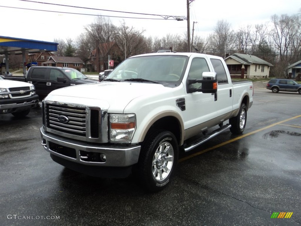 Oxford White 2008 Ford F250 Super Duty Lariat Crew Cab 4x4 Exterior Photo #58163081