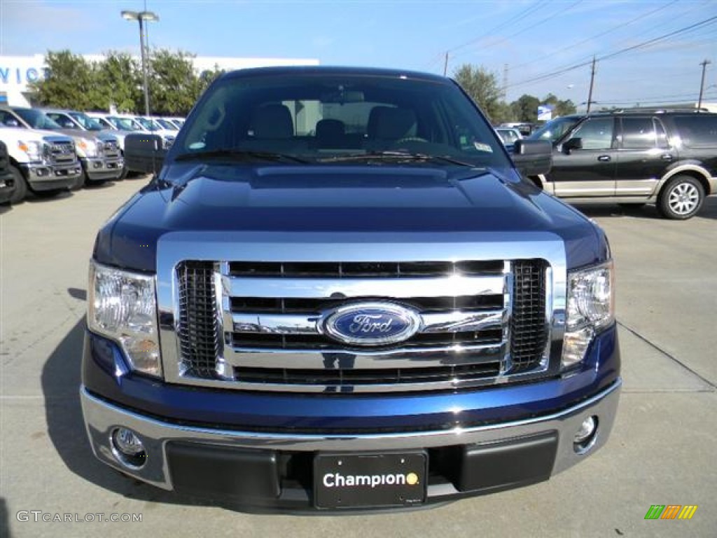 2011 F150 XLT SuperCrew - Dark Blue Pearl Metallic / Steel Gray photo #2