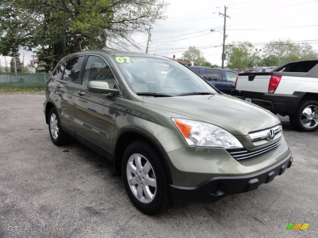 2007 CR-V EX-L 4WD - Green Tea Metallic / Ivory photo #4