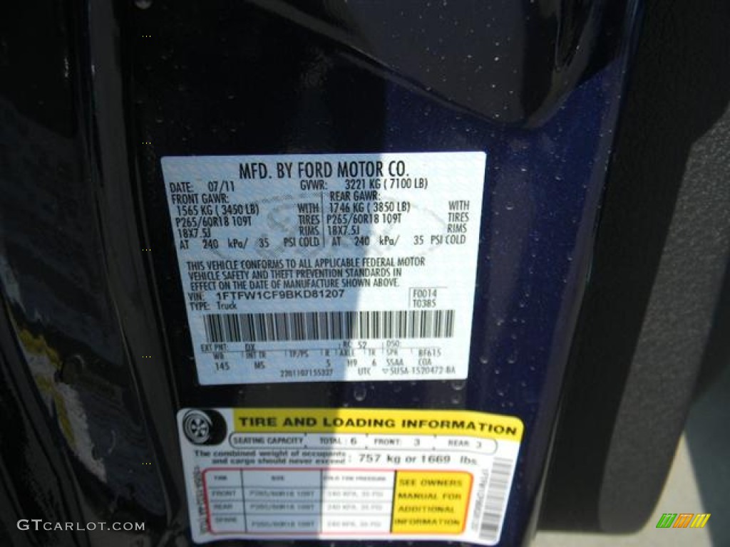 2011 F150 XLT SuperCrew - Dark Blue Pearl Metallic / Steel Gray photo #9