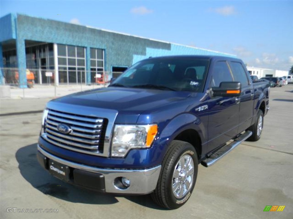 2011 F150 XLT SuperCrew - Dark Blue Pearl Metallic / Steel Gray photo #10