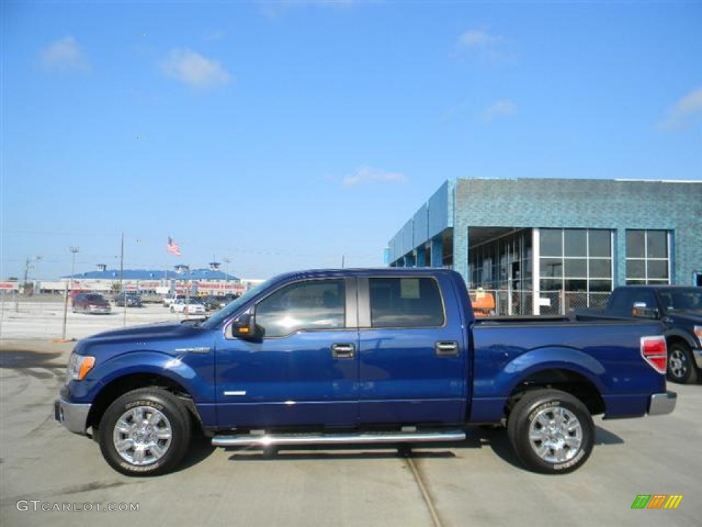 2011 F150 XLT SuperCrew - Dark Blue Pearl Metallic / Steel Gray photo #6