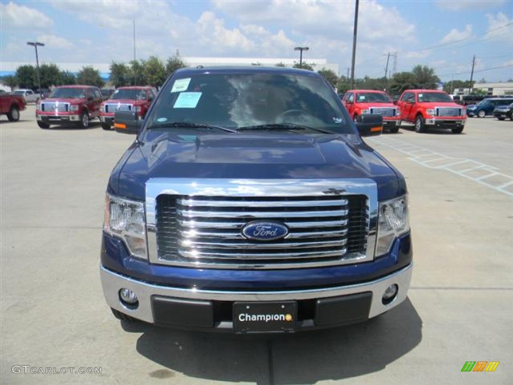 2011 F150 XLT SuperCrew - Dark Blue Pearl Metallic / Steel Gray photo #2