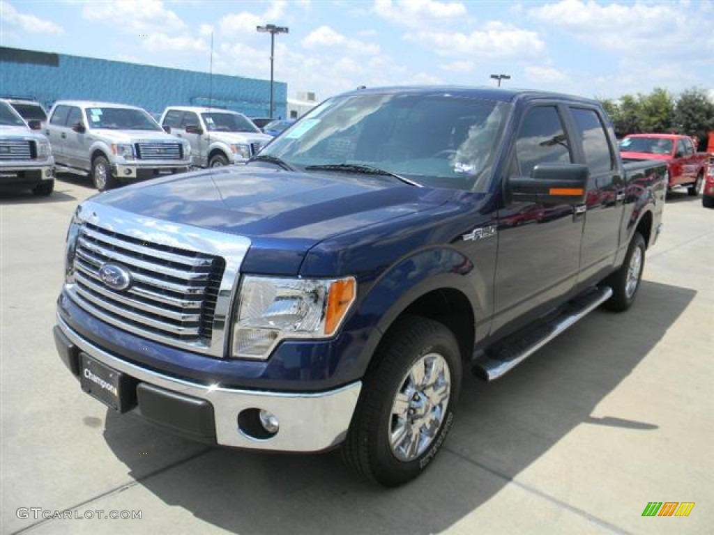 2011 F150 XLT SuperCrew - Dark Blue Pearl Metallic / Steel Gray photo #10