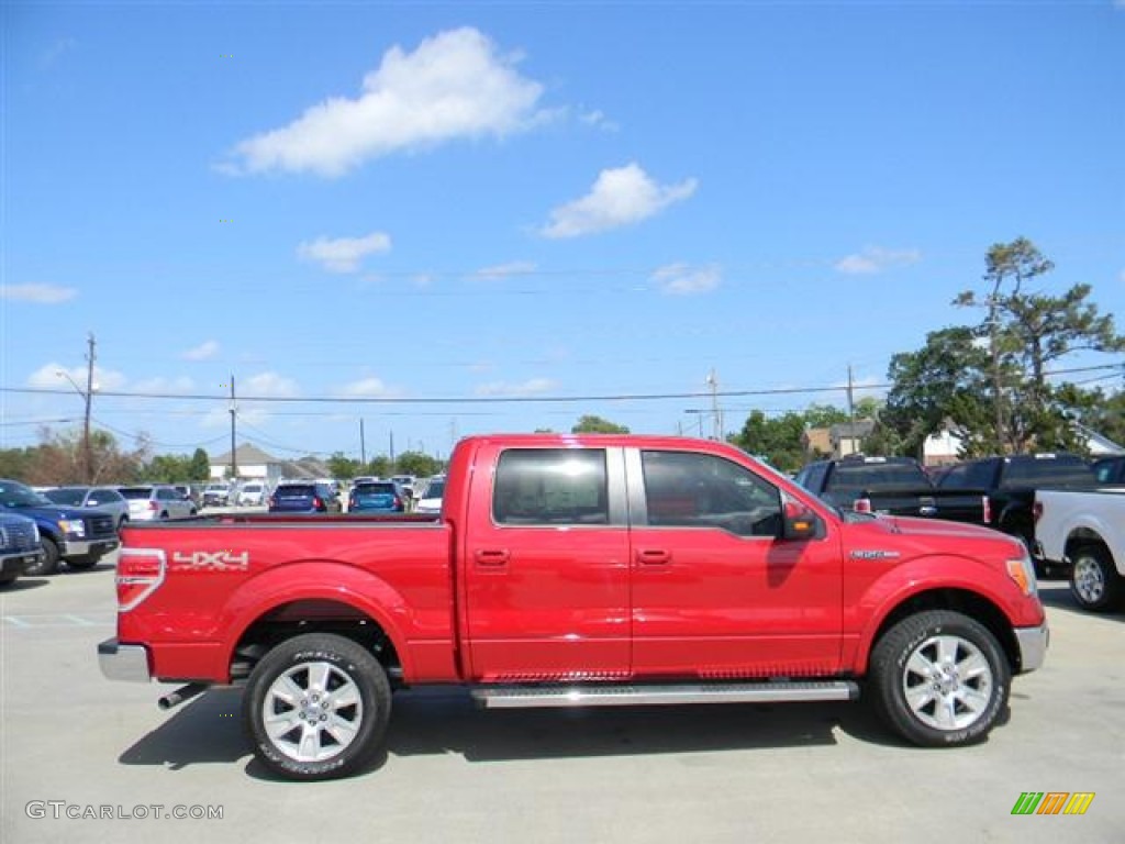 2011 F150 Lariat SuperCrew 4x4 - Red Candy Metallic / Black photo #4