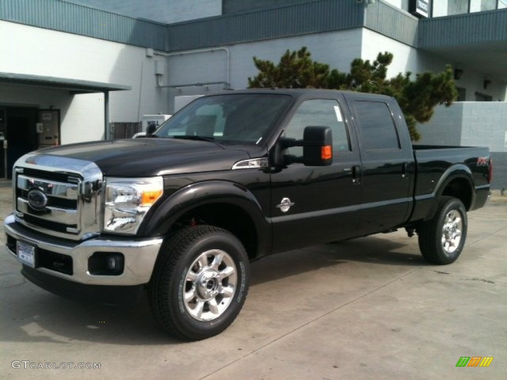 2012 F350 Super Duty Lariat Crew Cab 4x4 - Black / Black photo #1