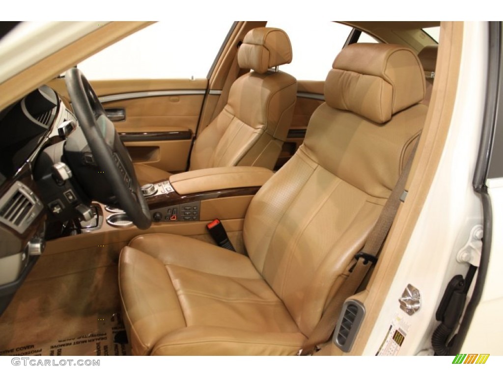 Natural Brown Nasca Leather Interior 2008 BMW 7 Series 750i Sedan Photo #58166702