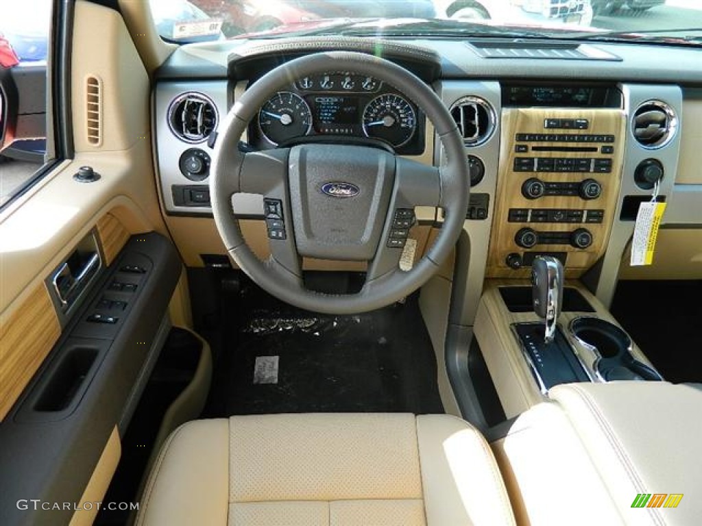 2011 Ford F150 Lariat SuperCrew 4x4 Pale Adobe Dashboard Photo #58167161
