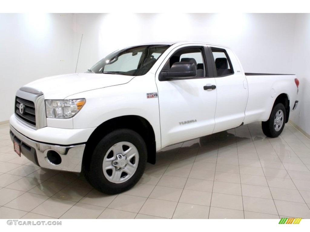 2008 Tundra SR5 Double Cab 4x4 - Super White / Graphite Gray photo #3