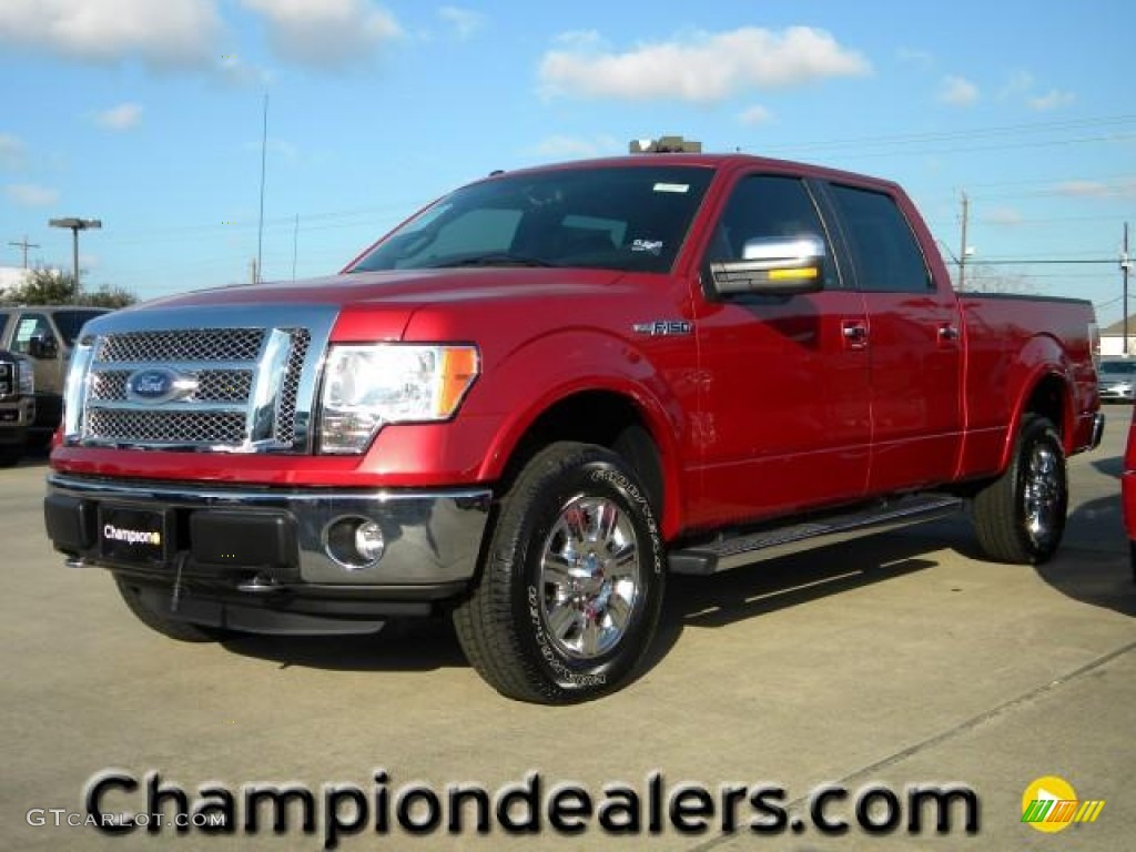 2011 F150 Lariat SuperCrew 4x4 - Red Candy Metallic / Black photo #1