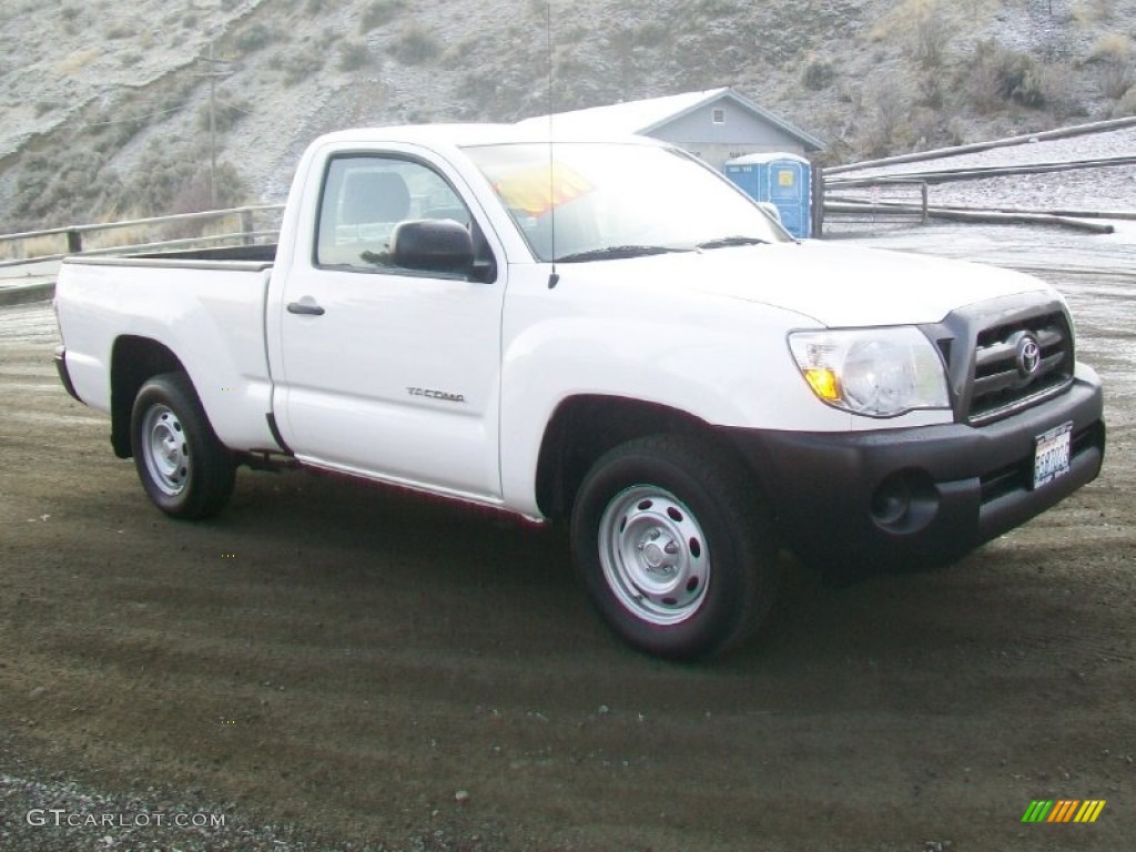 2009 Tacoma Regular Cab - Super White / Graphite Gray photo #32