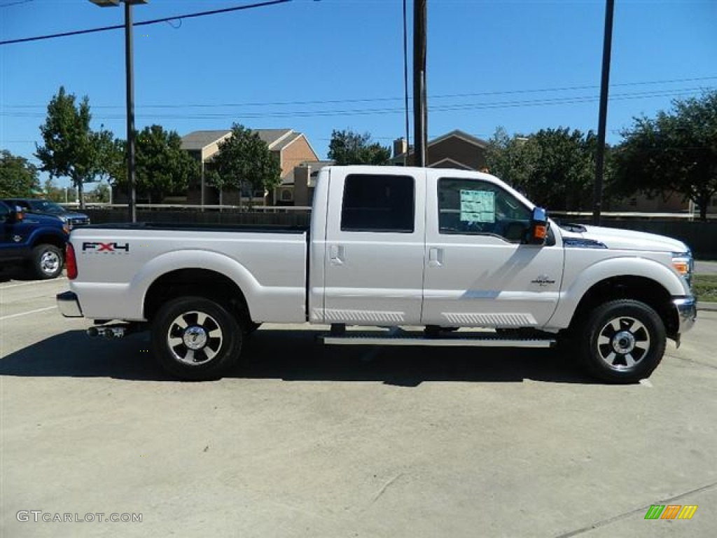 2011 F250 Super Duty Lariat Crew Cab 4x4 - White Platinum Metallic Tri-Coat / Adobe Two Tone Leather photo #4