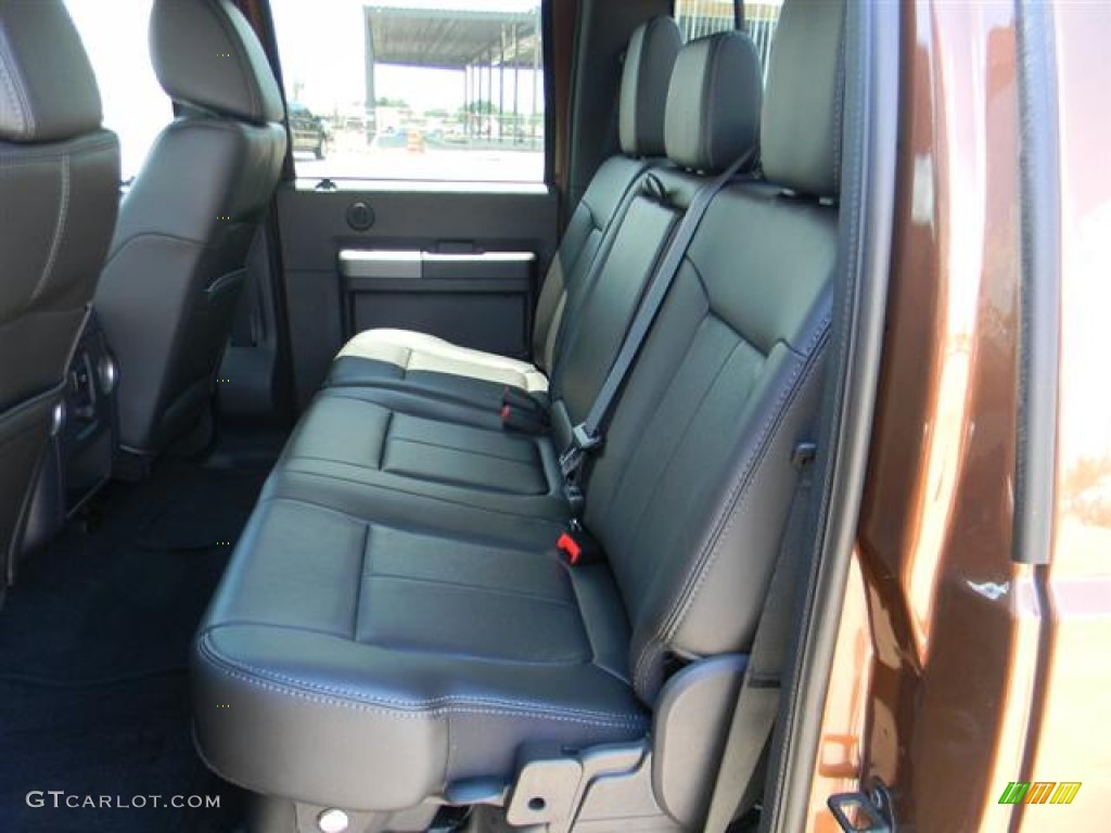 Black Two Tone Leather Interior 2011 Ford F250 Super Duty Lariat Crew Cab 4x4 Photo #58172091