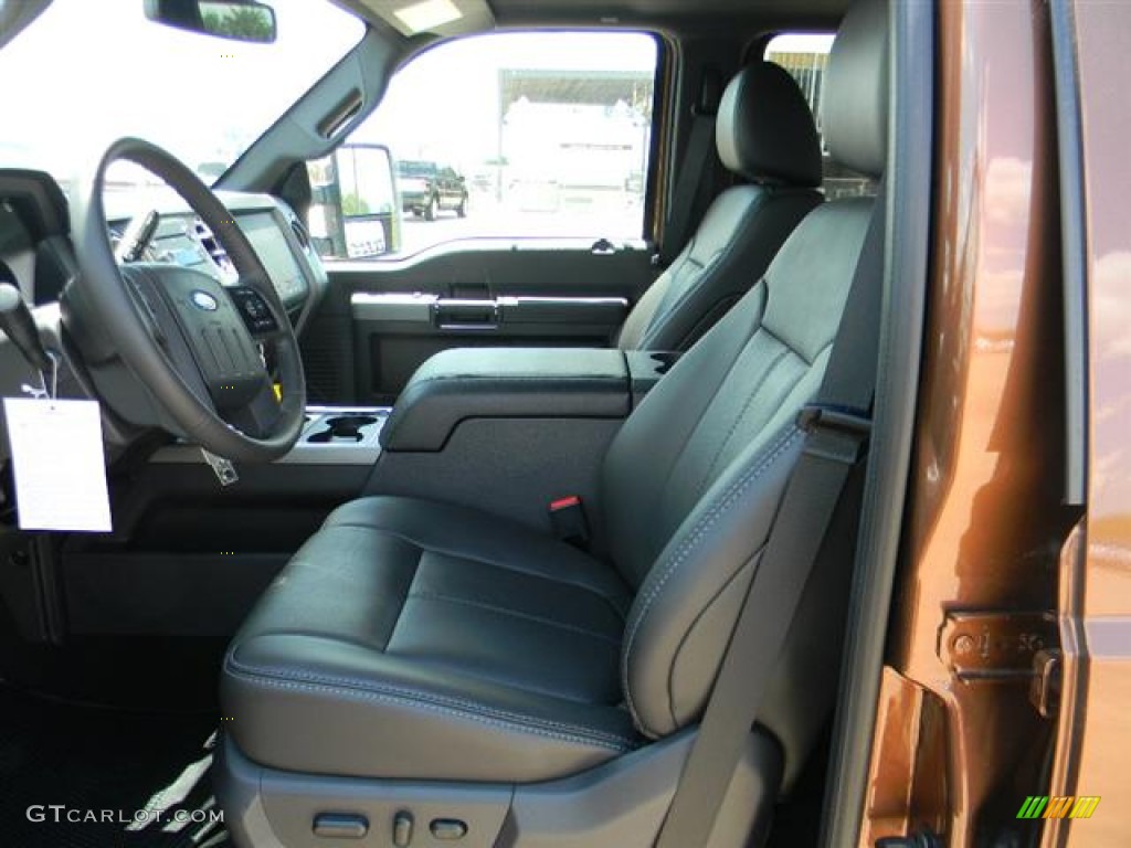 Black Two Tone Leather Interior 2011 Ford F250 Super Duty Lariat Crew Cab 4x4 Photo #58172102