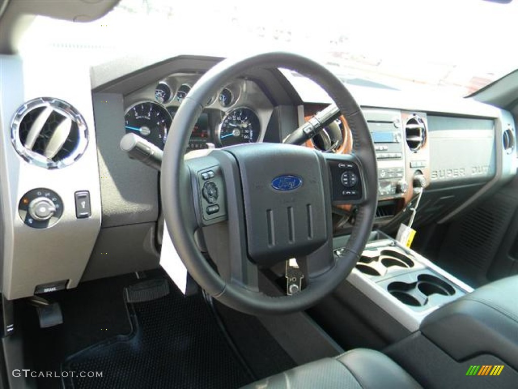 2011 Ford F250 Super Duty Lariat Crew Cab 4x4 Black Two Tone Leather Dashboard Photo #58172112