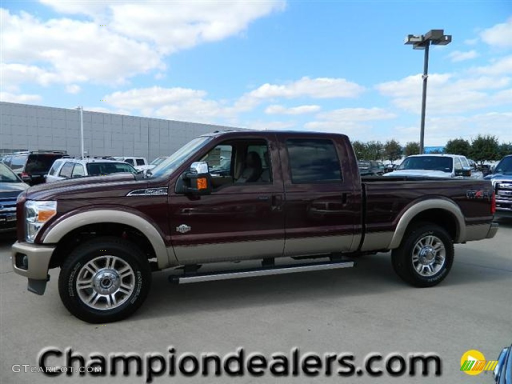 2011 F250 Super Duty King Ranch Crew Cab 4x4 - Royal Red Metallic / Chaparral Leather photo #1