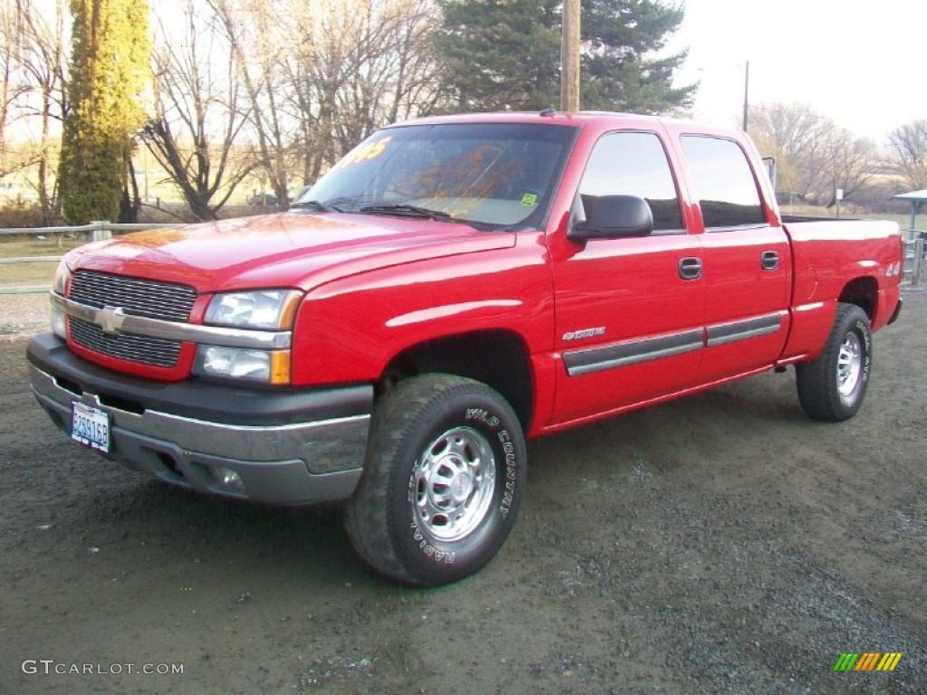 2003 Silverado 1500 LS Crew Cab 4x4 - Victory Red / Medium Gray photo #5