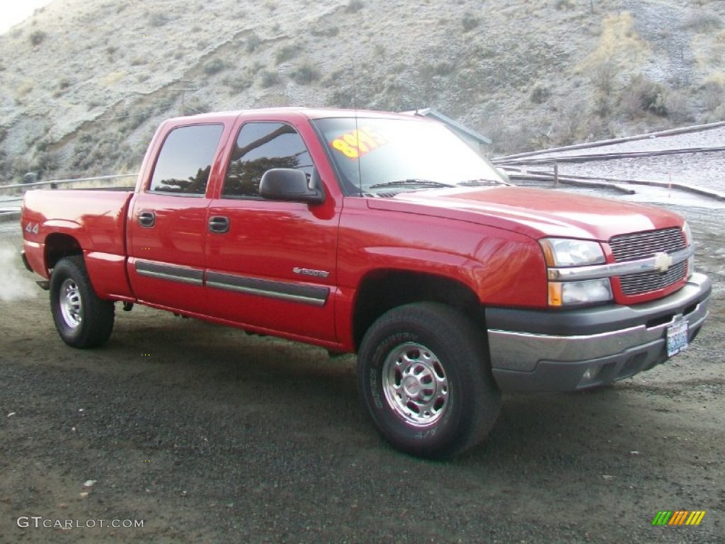 2003 Silverado 1500 LS Crew Cab 4x4 - Victory Red / Medium Gray photo #39