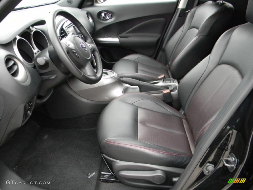 Black/Red w/Silver Trim Interior 2011 Nissan Juke SL AWD Photo #58175861