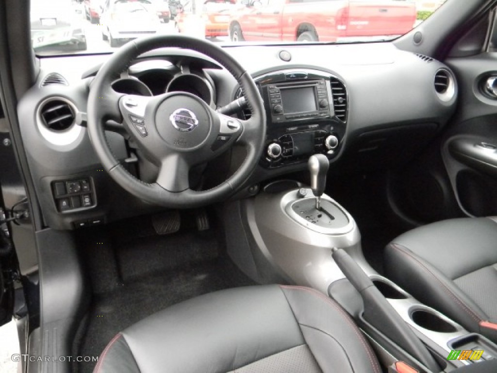2011 Nissan Juke SL AWD Black/Red w/Silver Trim Dashboard Photo #58175879