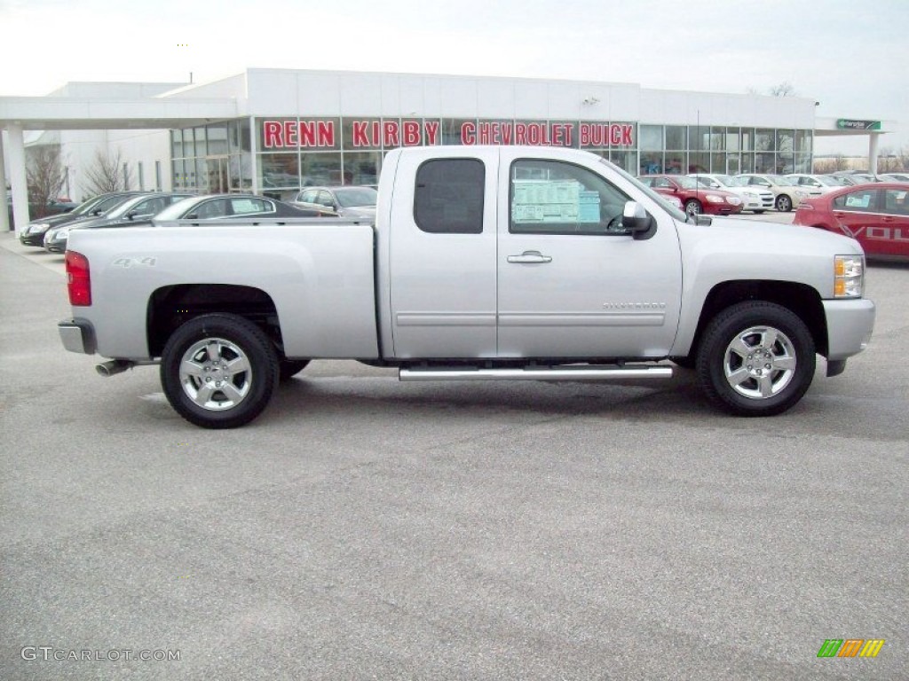 2012 Silverado 1500 LTZ Extended Cab 4x4 - Silver Ice Metallic / Light Titanium/Dark Titanium photo #3