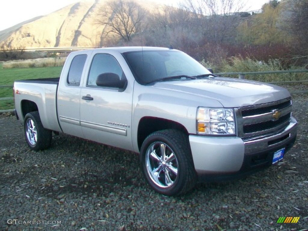 2009 Silverado 1500 LT Extended Cab - Silver Birch Metallic / Ebony photo #40