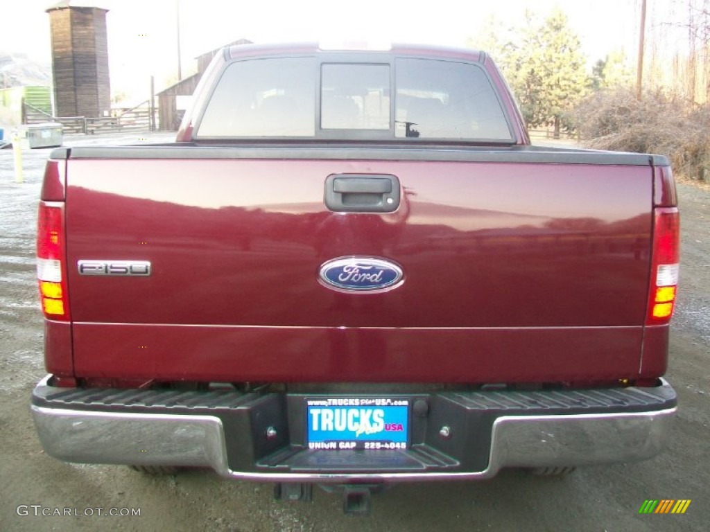 2005 F150 XLT SuperCab 4x4 - Dark Toreador Red Metallic / Tan photo #3