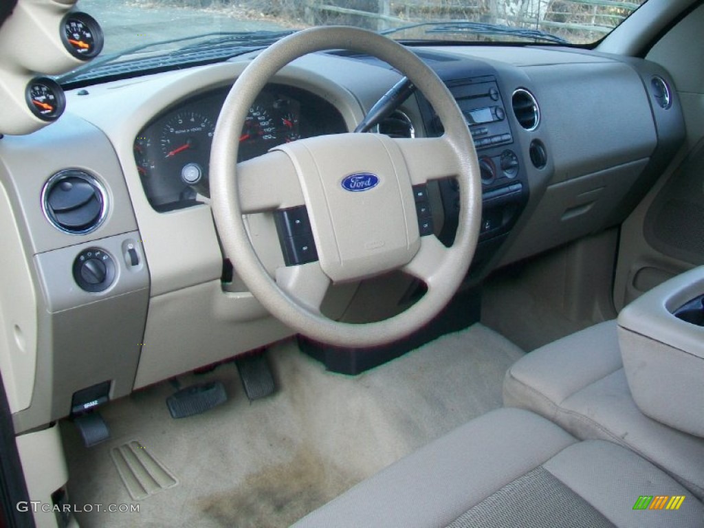 2005 F150 XLT SuperCab 4x4 - Dark Toreador Red Metallic / Tan photo #8