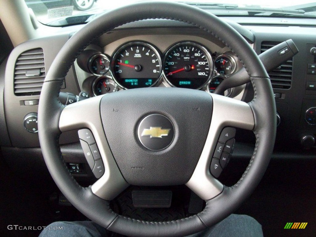 2012 Chevrolet Silverado 1500 LT Extended Cab 4x4 Ebony Steering Wheel Photo #58176980