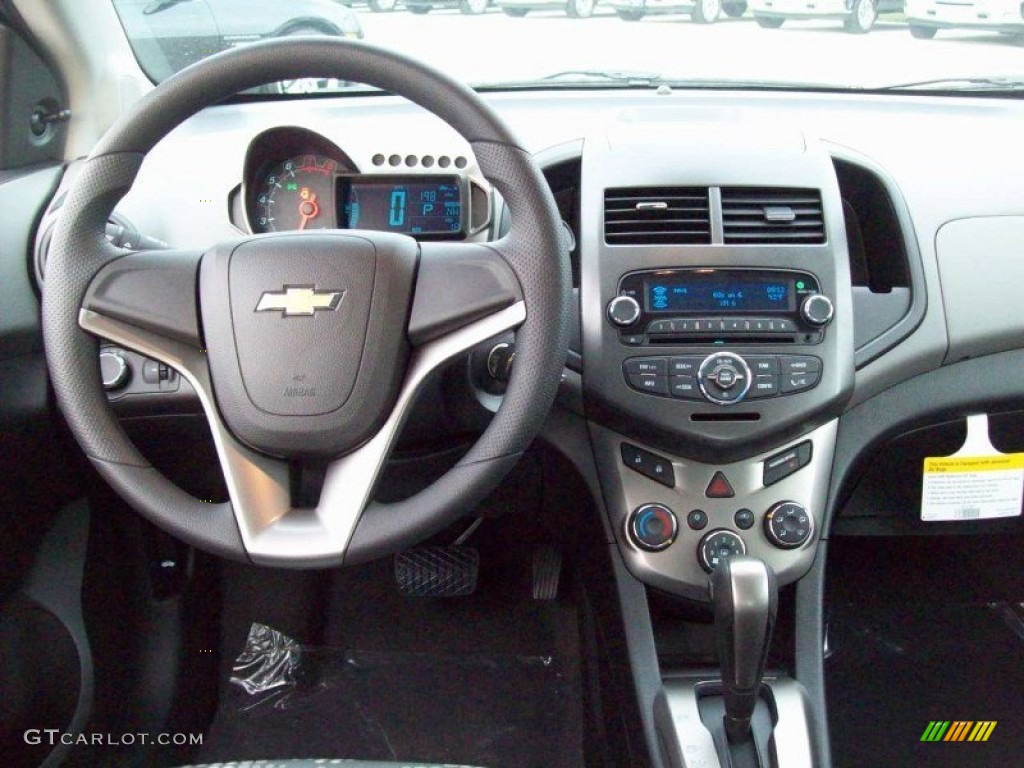 2012 Chevrolet Sonic LS Sedan Jet Black/Dark Titanium Dashboard Photo #58177136