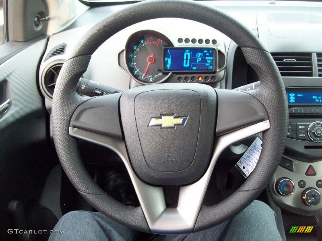 2012 Chevrolet Sonic LS Sedan Jet Black/Dark Titanium Steering Wheel Photo #58177283