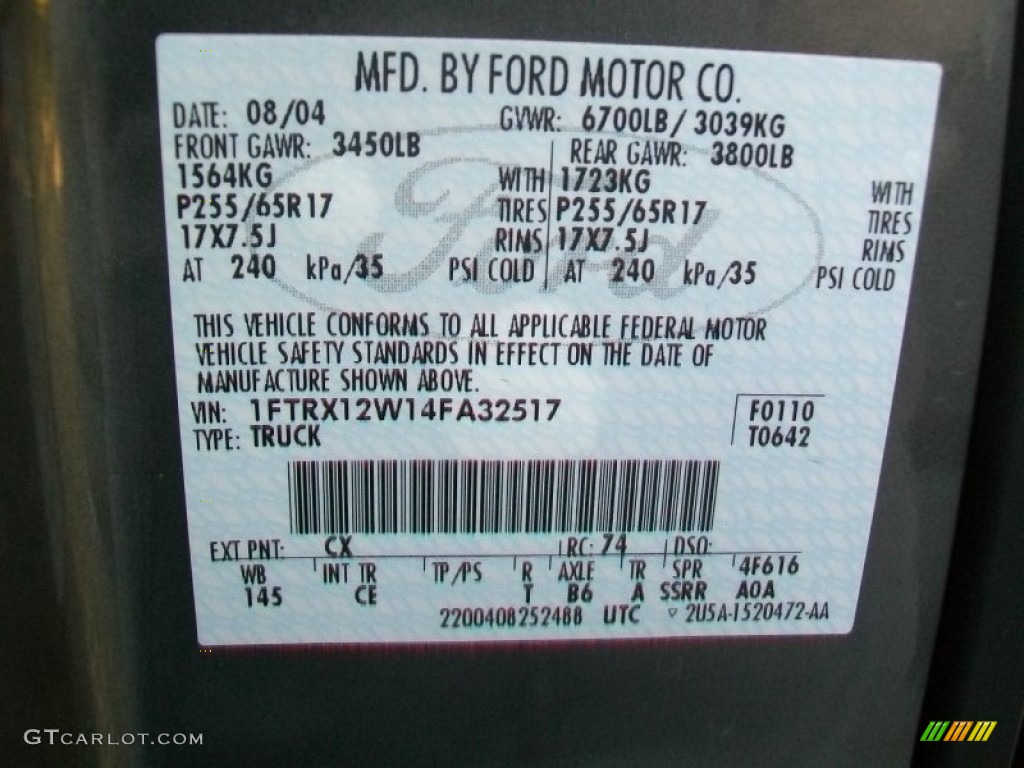 2004 F150 XLT SuperCab - Dark Shadow Grey Metallic / Medium/Dark Flint photo #34