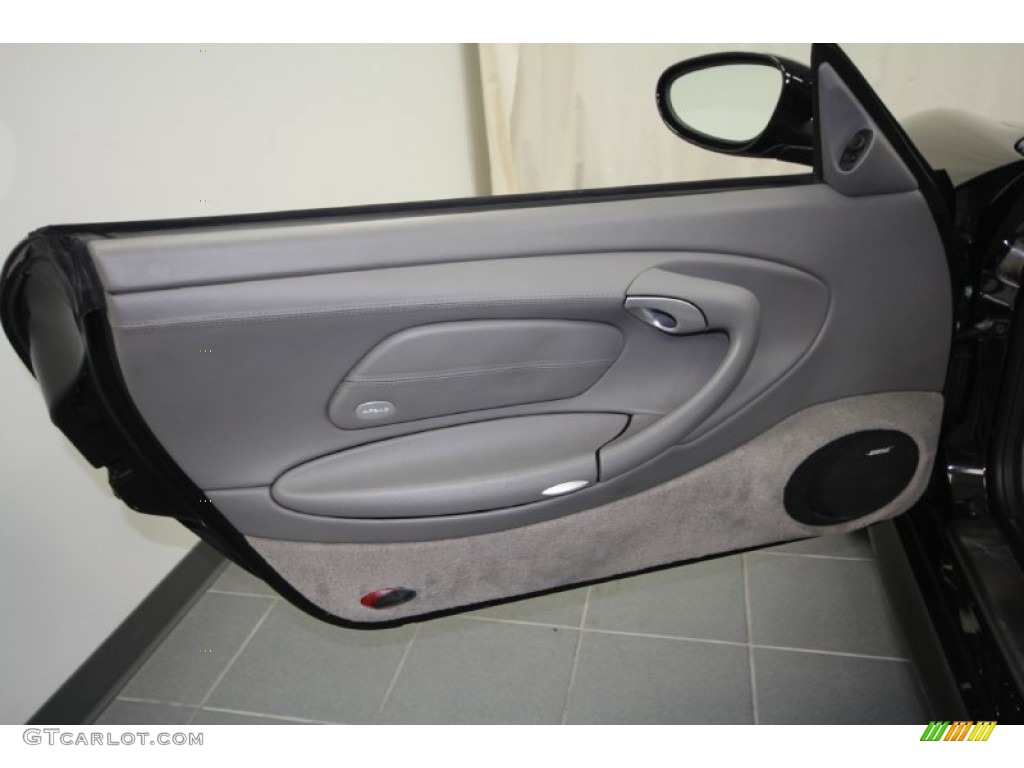 2003 Porsche 911 Turbo Coupe Graphite Grey Door Panel Photo #58179923