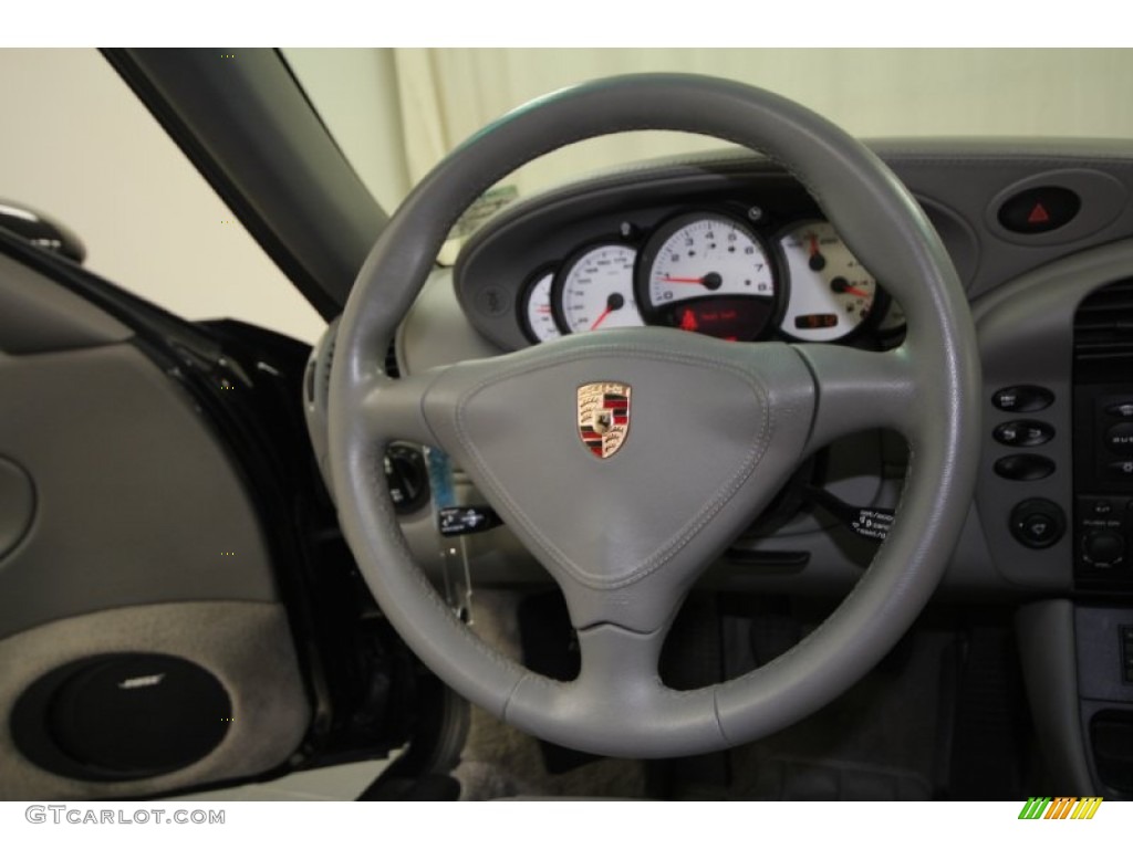 2003 Porsche 911 Turbo Coupe Graphite Grey Steering Wheel Photo #58180028