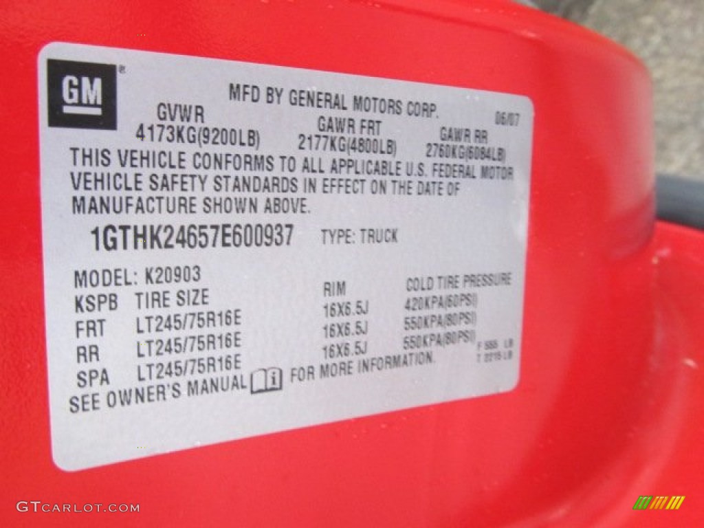 2007 Sierra 2500HD Regular Cab 4x4 - Fire Red / Dark Titanium/Light Titanium photo #14