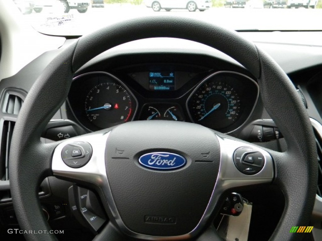 2012 Ford Focus SE 5-Door Charcoal Black Steering Wheel Photo #58191786