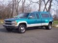 1994 Bright Teal Metallic Chevrolet C/K 3500 Extended Cab 4x4 Dually  photo #10