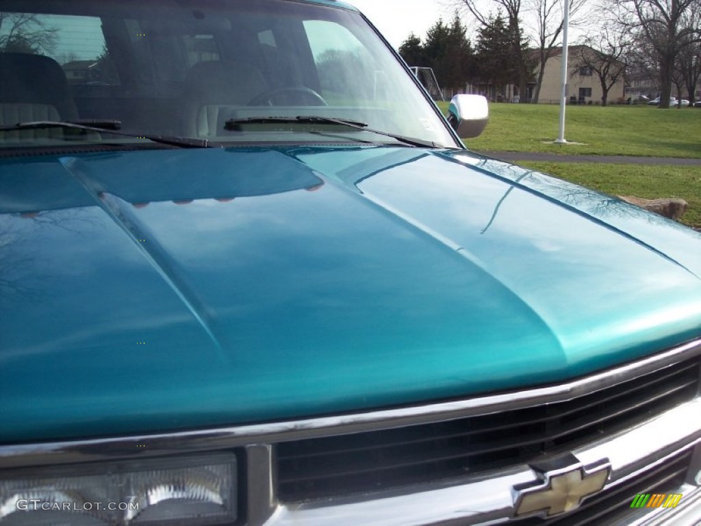 1994 C/K 3500 Extended Cab 4x4 Dually - Bright Teal Metallic / Gray photo #20