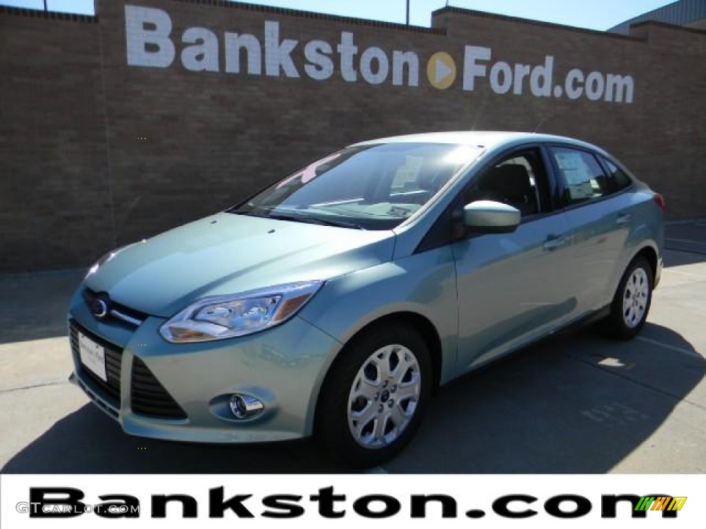 2012 Focus SE Sedan - Frosted Glass Metallic / Stone photo #1